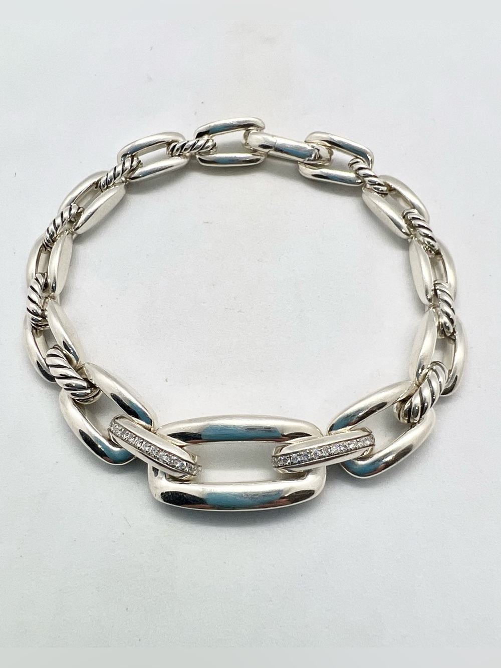 David Yurman Wellesley Link Bracelet with Diamond